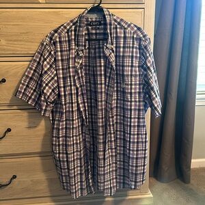 Men’s chaps short sleeve button down shirt